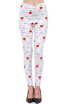 High rise full length stretchable leggings with elastic waist band in Love & Heart White pattern print gives you a great look, good match with Solid top. Made of 92% Polyester, 8% Spandex. Leggings Size: XPlus One Size fits Women’s 14 ~ 20 generally. Waist: 30 inches, elastic band can stretch up to 42 inches. Length: 39 inches, Inseam: 27.5 inches High Quality Soft Leggings. Great Stretch. Comfortable & Soft. Hand wash cold, hang dry and do not bleach. Imported. Fits Women, Spandex Leggings, Soft Leggings, Solid Tops, Soft Hand, Printed Leggings, White Patterns, Waist Band, Elastic Band