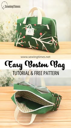 the easy boston bag sewing pattern is perfect for beginners to sew and use