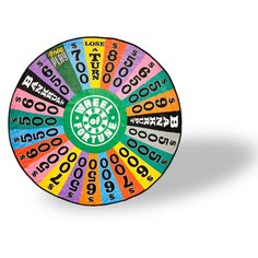 a wheel of fortune with numbers and symbols on it