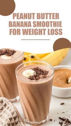 Banana Peanut Butter Smoothie for Weight Loss... Banana Peanut Butter Smoothie, Peanut Butter Banana Smoothie Recipe, Peanutbutter Smoothie Recipes, Drink Smoothies, Fat Burning Breakfast, Peanut Butter Banana Smoothie, Banana Peanut Butter, Banana Drinks, Banana Smoothie Recipe