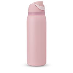 thermos bottle in pink is shown on a white background