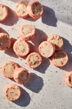 some food that is laying out on the ground with no one around it or in front of them