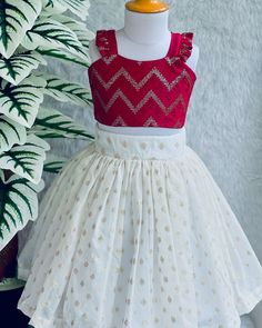 #onamdress Frock Ideas For Kids, Blouse Designs For Kids, Pattu Pavadai Designs, Simple Frock Design