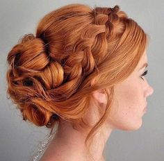 Hairstyles For Redheads, Redhead Hairstyles, Penteado Cabelo Curto, Prom Hairstyles, Braided Updo, Modern Salon, Wedding Hair And Makeup, Ginger Hair, Bridesmaid Hair