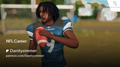 an animated image of a man holding a football