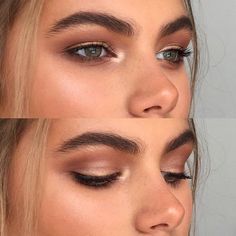 Natural Green Eyes, Smokey Eye Makeup Look, Natural Smokey Eye, Fall Makeup Looks, Hooded Eye Makeup, Natural Eyebrows, Trendy Makeup