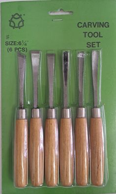 the carving tool set is in its package