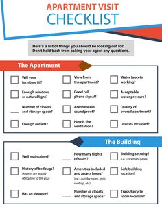 an apartment checklist is shown in this graphic