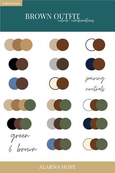 the color scheme for brown and green is shown in this book, which shows different shades