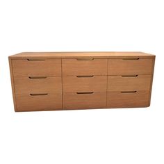 a large wooden dresser with six drawers