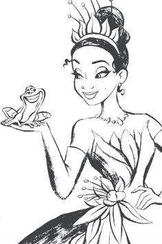 disney princess and the frog coloring pages