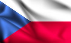 the flag of czech is waving in the wind with silky folds and colors red, white, and blue