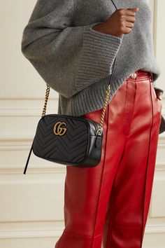 Gucci Marmont Camera Bag, Black Gucci Bag, Gg Marmont Small Shoulder Bag, Gucci Marmont Bag, Soho Disco Bag, Gucci Crossbody Bag, Best Designer Bags, Bag Outfit, Gucci Crossbody