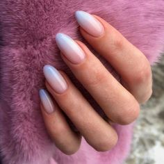 French Manicure Designs, Baby Blue Nails, Ombre Acrylic Nails, Easy Nails, Almond Nails Designs, Almond Acrylic Nails, Summer Acrylic Nails, Manicures Designs