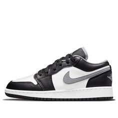 (GS) Air Jordan 1 Low 'Black Medium Grey' 553560-040 (AJ1/SNKR/Retro/Low Top/Basketball) Throwback Black Skate Shoes With Boost Midsole, Throwback Black High-top Skate Shoes, Black Retro Round Toe Skate Shoes, Black Throwback Skate Shoes With Round Toe, Black Throwback Round Toe Skate Shoes, Throwback Black Round Toe Skate Shoes, Throwback Black Skate Shoes, Throwback Black Low-top Skate Shoes, Throwback Black Basketball Shoes For Streetwear