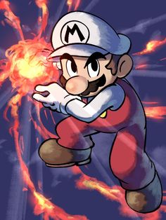 an image of mario running in the air with fire coming out of his back end