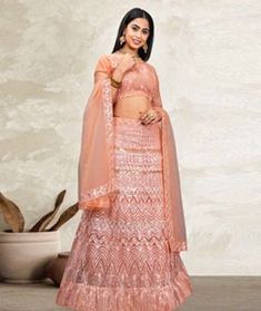 Online Collection Of Lehenga Choli: Catalog ctg-22356 Peach Lehenga