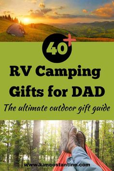 a person laying in a hammock with the text rv camping gifts for dad