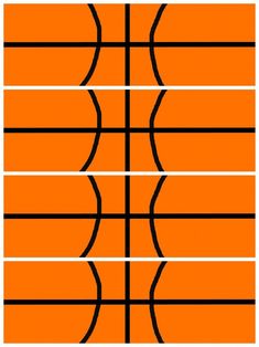 an orange basketball court with black lines on it