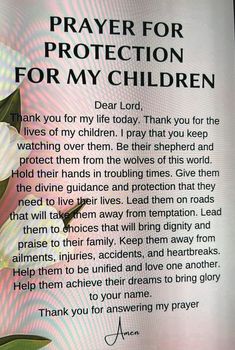 prayer for protection for my children