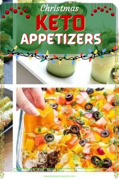 christmas keto appetizers with text overlay