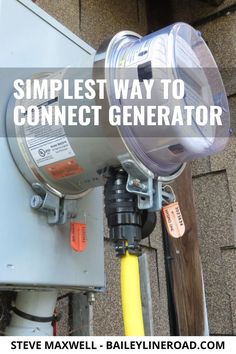 an electrical device with the words simplest way to connect generator on it's side