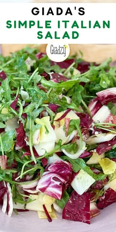 a salad with lettuce, radishes and other vegetables on a plate