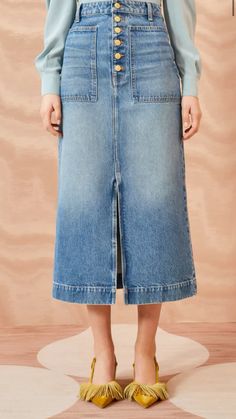 Wed Leg, Movement Composition, Denim 2024, Thrift List, Chandelier Earring, Denim Jean Dress, Cotton Midi Skirt, Winter 23, Fall Denim