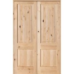 two wooden doors are open on a white background