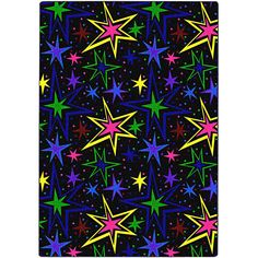 colorful stars pattern on black background