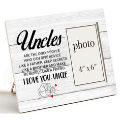 a wooden sign with the words uncle's and i love you uncle on it