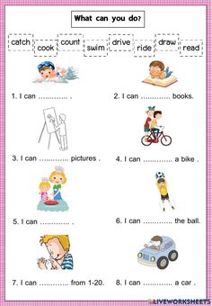 the worksheet for what can you do? with pictures and words on it