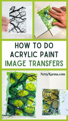 how to do acrylic paint image transferrs with pictures and text overlay