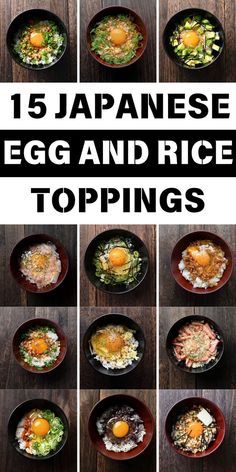 15 Japanese egg and rice toppings: variety of bowls with raw egg, green onions, and diverse ingredients. Egg And Rice Breakfast, Tamago Kake Gohan, Japanese Food Dishes, Egg And Rice, Rice Breakfast, Rice Egg, Japenese Food, Japanese Egg, Japanese Breakfast