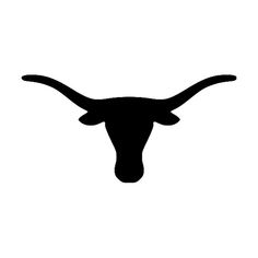 the longhorn logo is shown in black on a white background, it appears to be an ox's head