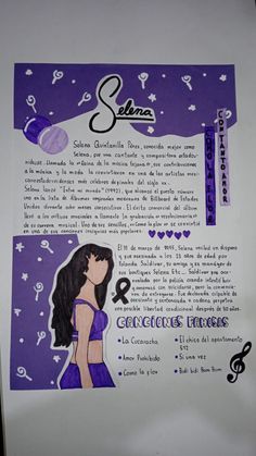 Selena Quintanilla la ¨Reina de la musica Tejana¨❤️ Selena School Project, Selena Quintanilla Quinceañera Dress, Drawings Of Selena Quintanilla, Selena Quintanilla School Project, Selena Quintanilla Album Cover, Selena Quintanilla Lyrics, Selena Quintanilla Albums, Selena Quintanilla Drawing