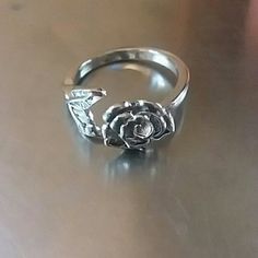 Silver Rose Flower And Leaf Adjustable Wrap Open Ring Brand New Ring Color, Open Ring, Silver Roses, Womens Jewelry Rings, Rose Flower, Women Jewelry, Brand New, Ring, Flowers