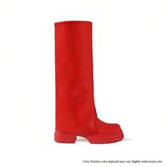 Color:Red \nClosure Type:Slip on \n Black Y2k, Zipper Boots, Womens Knee High Boots, High Boots, Knee High Boots, Knee High, Fashion Shoes, Slip On, Zipper