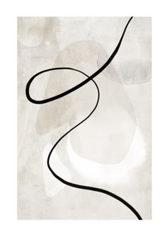 an abstract painting with black and white lines on the bottom, in front of a light gray background