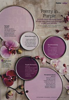 an advertisement for home decor with purple paint