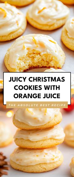 Image for Juicy Christmas Cookies with Orange Juice Christmas Swig Cookies, Candied Orange Cookies, Orange Frosted Cookies, Orange Coconut Cookies, Baking With Oranges Easy Recipes, Recipes That Use Oranges, Easy Orange Cookies, Uses For Oranges, Festive Christmas Cookies Recipes