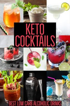 the best low carb alcoholic drinks for keto and cocktails, with text overlay