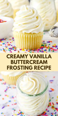 creamy vanilla buttercream frosting recipe with sprinkles