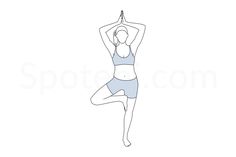 a woman is doing yoga poses with her hands in the air