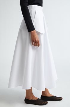 Modern Lined Maxi Skirt, White Full Maxi Skirt For Work, Modern Long Flowy Skirt, Modern Cotton Midi Skirt, Modern Long Skirt For Spring, Maxi Skirt, Portugal, A Line, High Waist