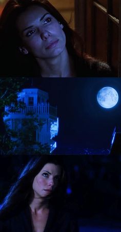 the vampire movie is shown in two different pictures, one with a full moon on it