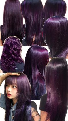 Smoky Amethyst Hair Color, Dark Violet Vampire Hair Color, Blackberry Purple Hair, Dark Fashion Hair Color, Mixed Purple Hair, Grape Hair Color Dark Purple, Dark Hair With Purple Ends, What Color Should I Dye My Hair Ideas, Unique Purple Hair