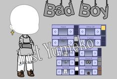 a cartoon character standing in front of a computer keyboard with the words bad boy on it