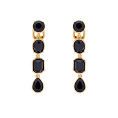 Truly stand out earrings! A drop of stunning multi cut Jet crystals set in 24 carat gold plating and finished with our comfortable push back clip on fastening, the perfect party accessory. Length: 4. 5cm All our earrings are nickel free and hypoallergenic. Please avoid contact with perfume and cosmetics which can damage plating. Jet Crystal, Black Jet, Forever Jewelry, Jewelry Ring Box, Men's Jewelry Rings, Clip Earrings, Watch Necklace, Perfect Party, High Quality Jewelry