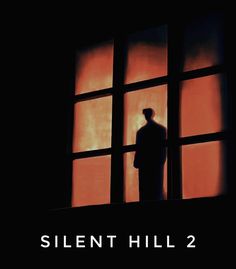 a man standing in front of a window with the words silent hill 2 on it